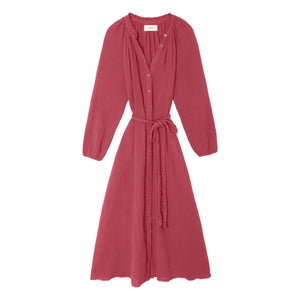 Xirena - Andrea Baumwoll-Gaze Kleid | Rot