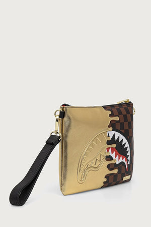 Sprayground - Braune Kunstleder Damen Umhängetasche mit Haien in Paris 910B9344NSZ