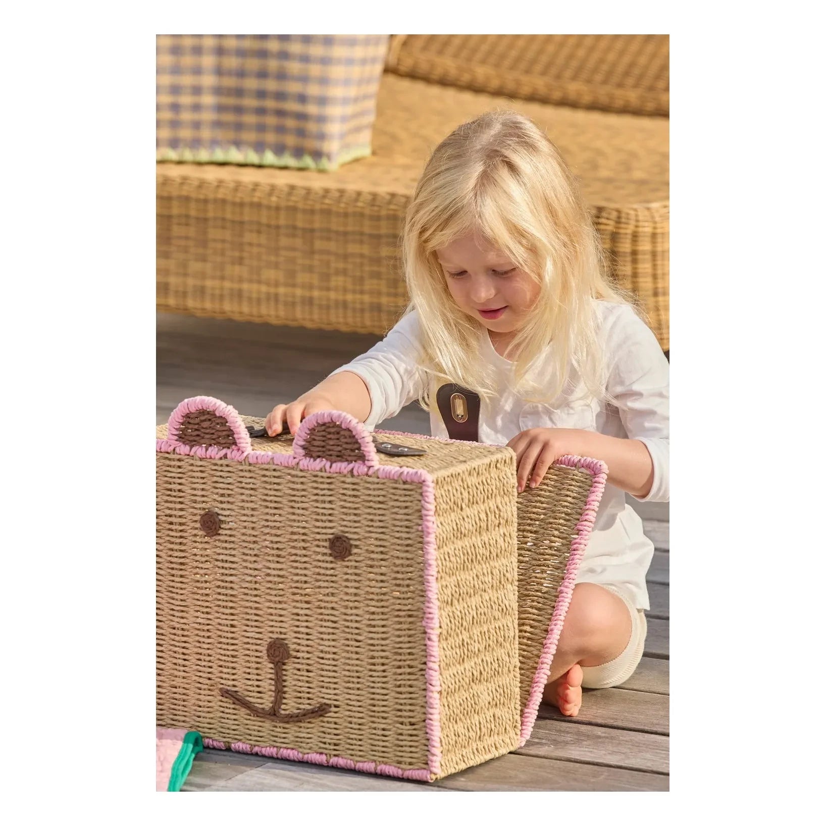 Rice - Plüsch-Teddybär-Koffer | Rosa