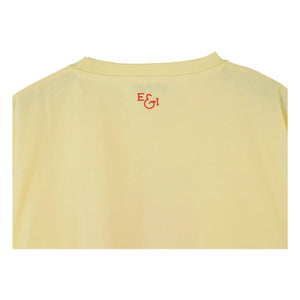 Emile et Ida - T-Shirt aus Bio-Baumwolle mit Apfel-Print | Blassgelb