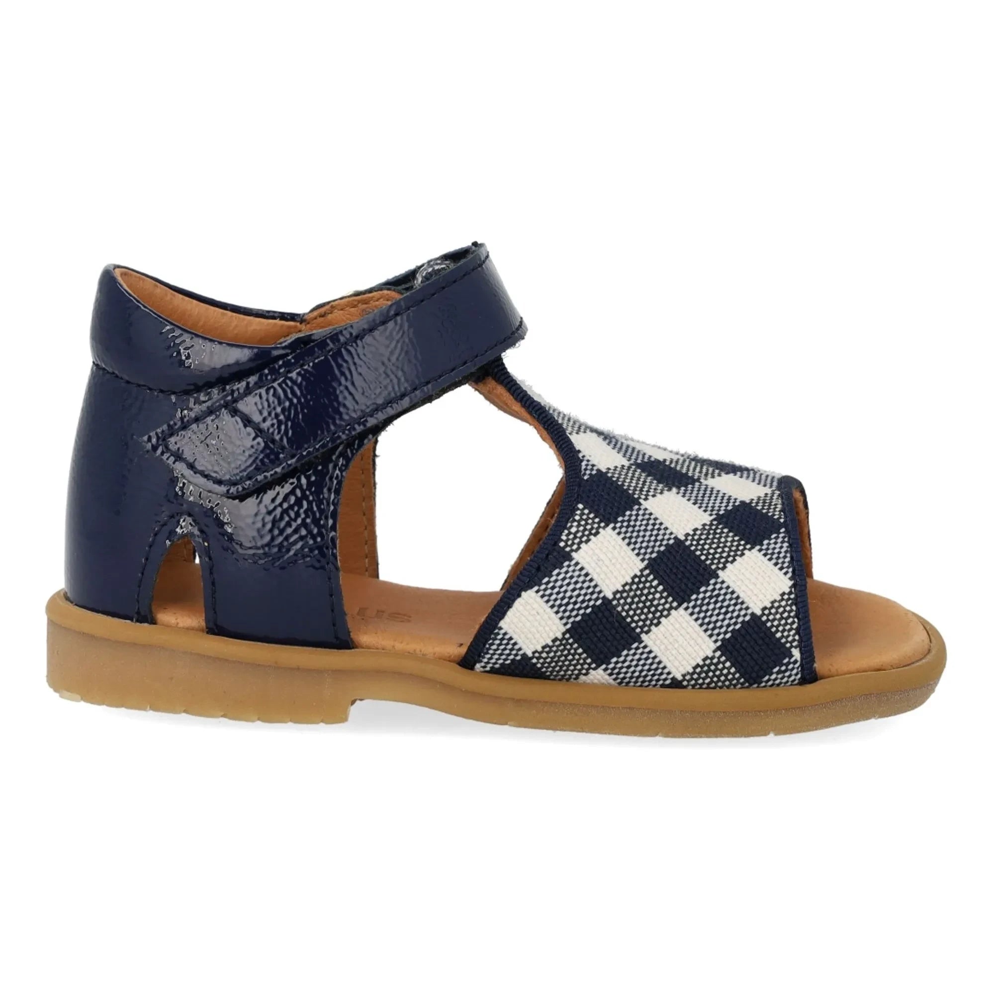 Angulus - Karierte Sandalen | Dunkelblau