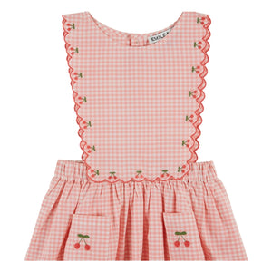 Emile et Ida - Latzkleid aus Bio-Baumwolle mit Vichy-Karo | Rosa