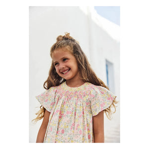 Tartine et Chocolat - Liberty gerafftes Kleid | Gelb