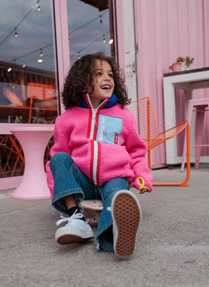 Hello Hossy - Fleecejacke mit Reißverschluss | Fuchsia