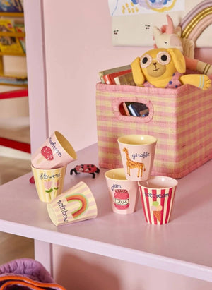 Rice - ABC Melaminbecher - 6er Set | Blassrosé