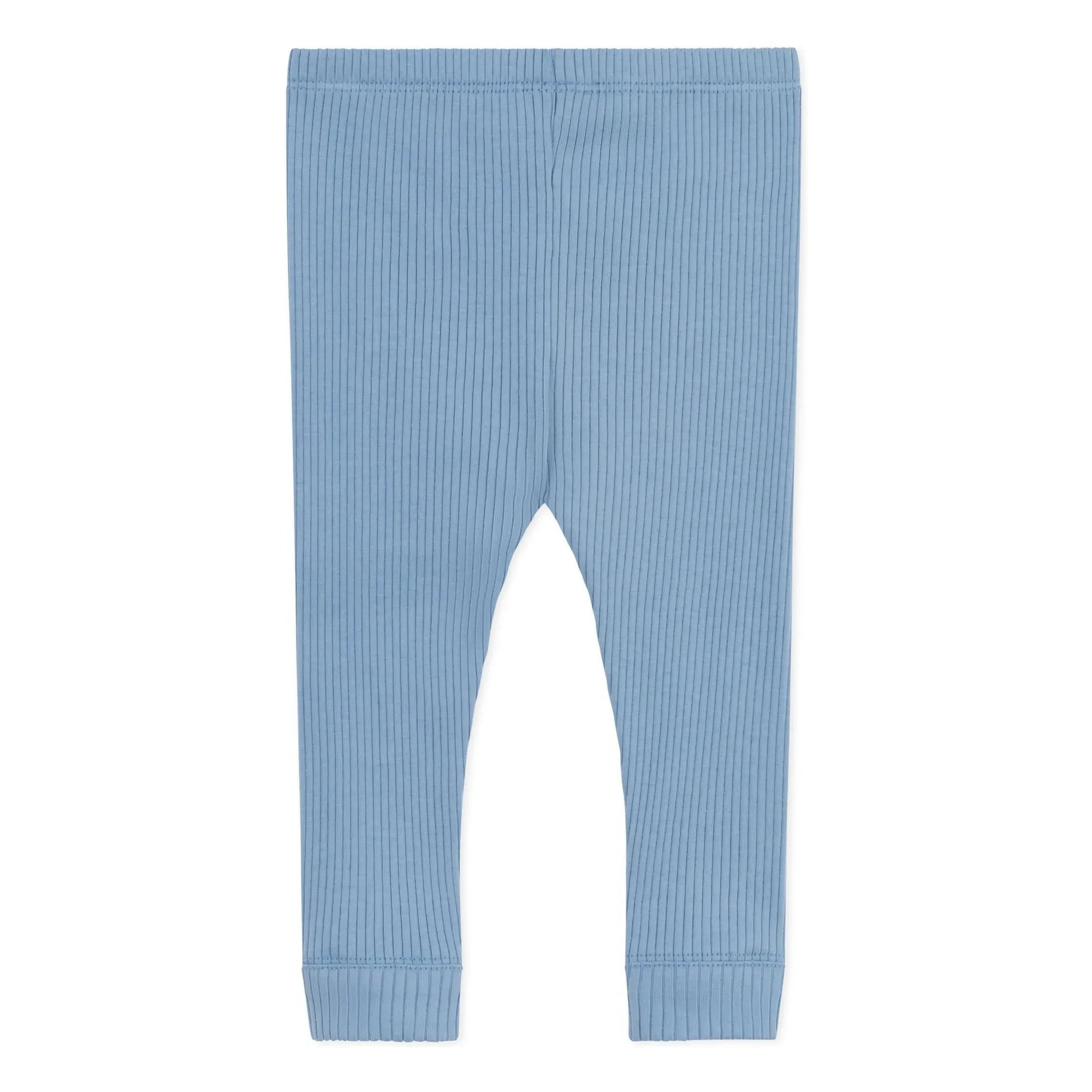 Petit Bateau - Leggings mit Rippenstruktur aus Bio-Baumwolle mit Logo | Hellblau