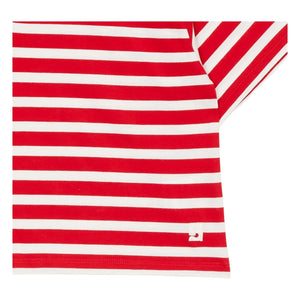 Smallable Kid - Çizgili Varsity Polo | Koyu kırmızı