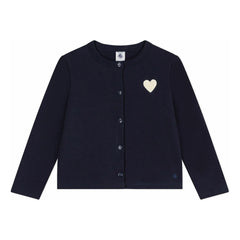 Petit Bateau - Herz Weste aus Bio-Baumwolle | Marineblau