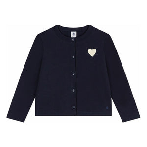 Petit Bateau - Herz Weste aus Bio-Baumwolle | Marineblau