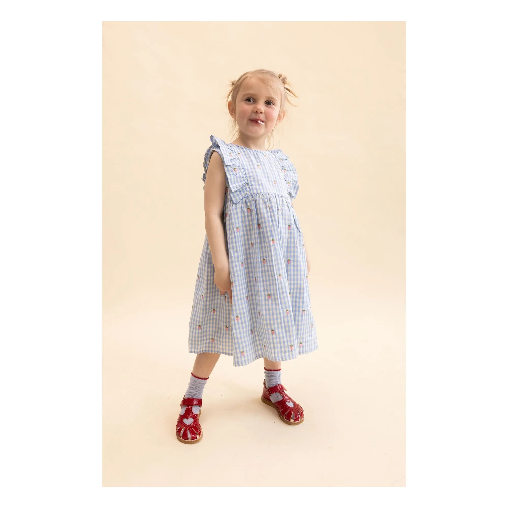 Flöss - Millie Gingham-Kleid | Hellblau