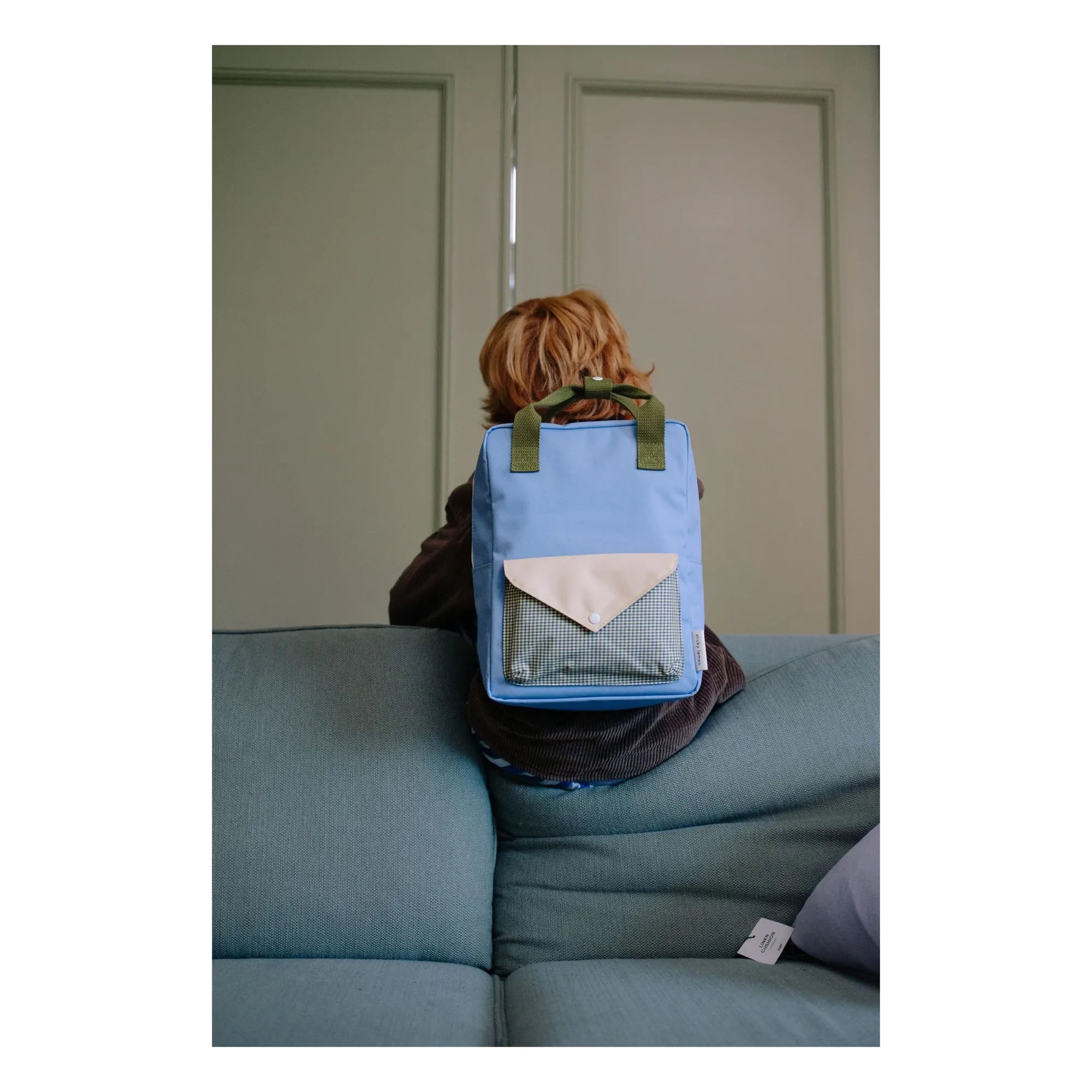 Sticky Lemon - Mittelgroßer Umschlagrucksack | Hellblau