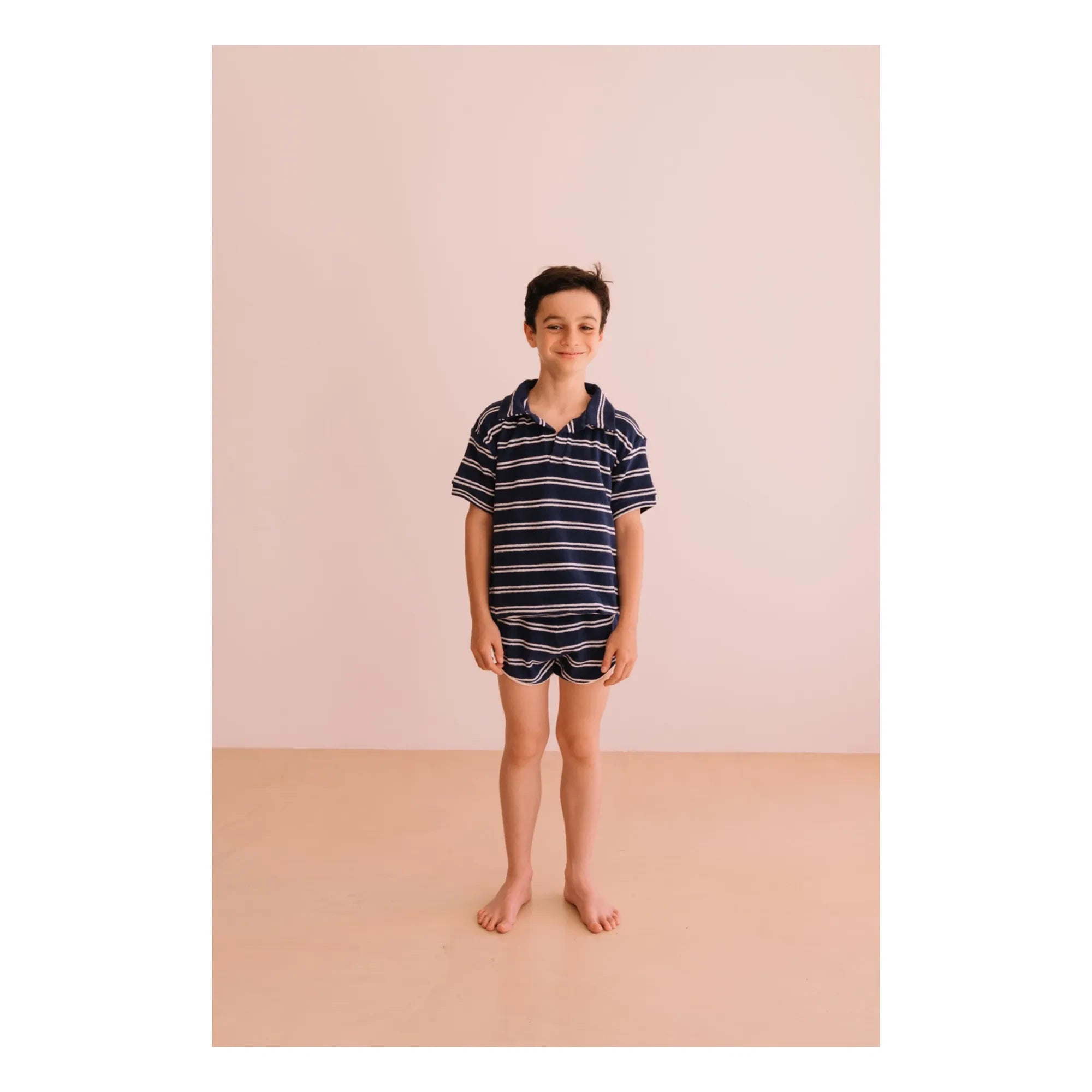 We Are Kids - Leonard gestreiftes Poloshirt aus Bio-Baumwolle | Marineblau