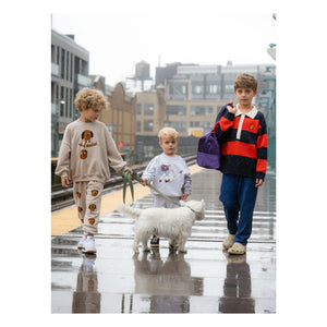 Mini Rodini – Sweatshirt aus Bio-Baumwolle mit Siamkatzen-Print | Graumeliert