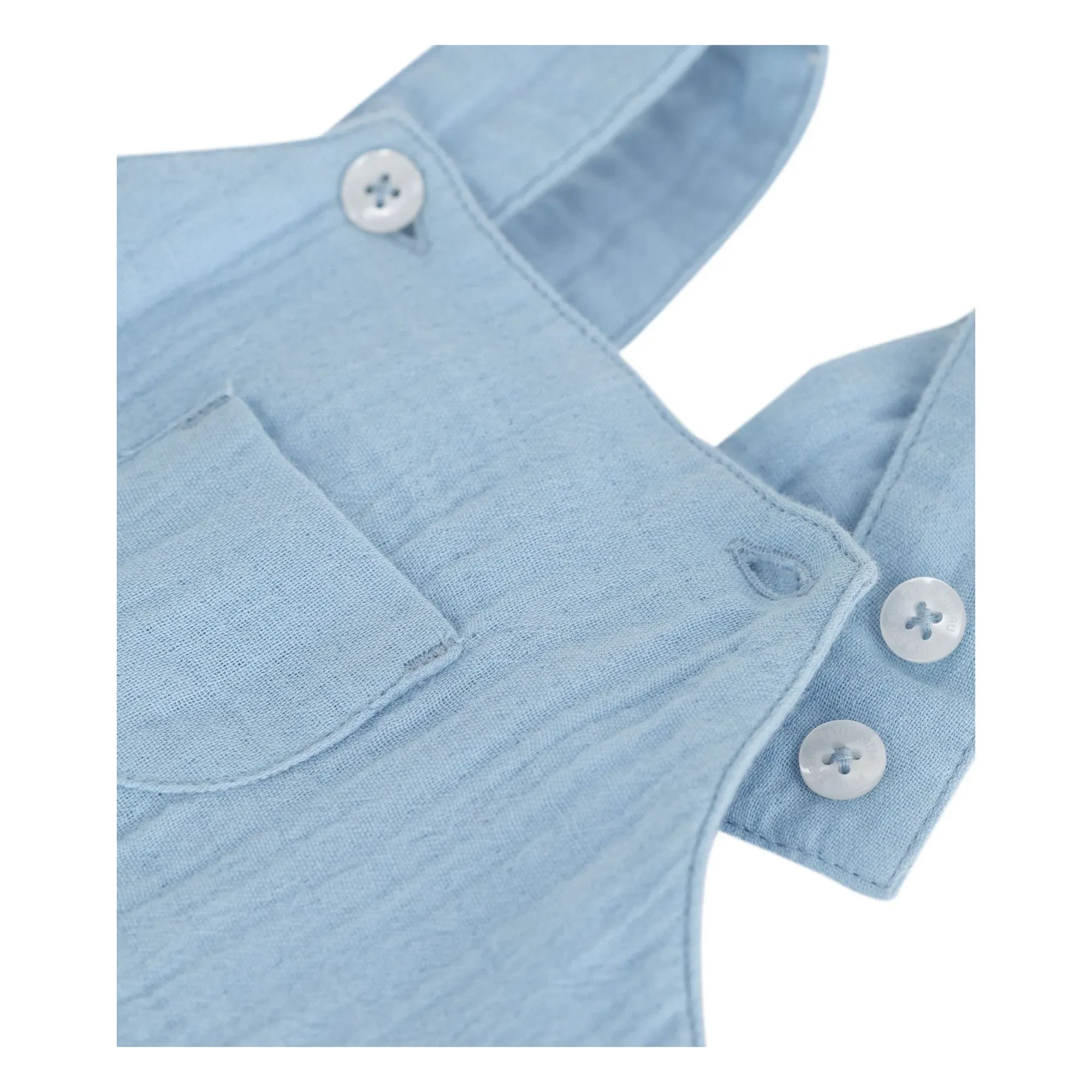 Petit Bateau – Kurzstrampler aus Bio-Baumwollgaze | Blau
