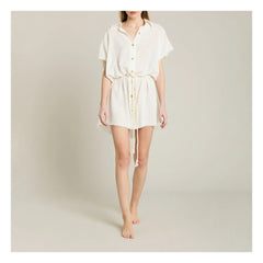Maison Saint Julien - Paros Gaze-Baumwollkleid | Ecru