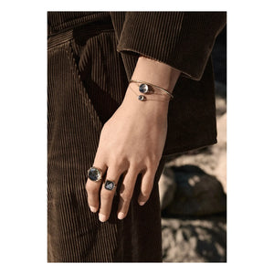 Ginette NY - Scheiben-Mini-Pixie-Armband in Ebenholz | Roségold
