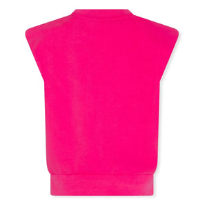 AO76 - Recyceltes Baumwolltop mit Alaya-Print | Fuchsia