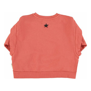 Piupiuchick – Groupie Sweatshirt aus Bio-Baumwolle mit Rüschen | Koralle