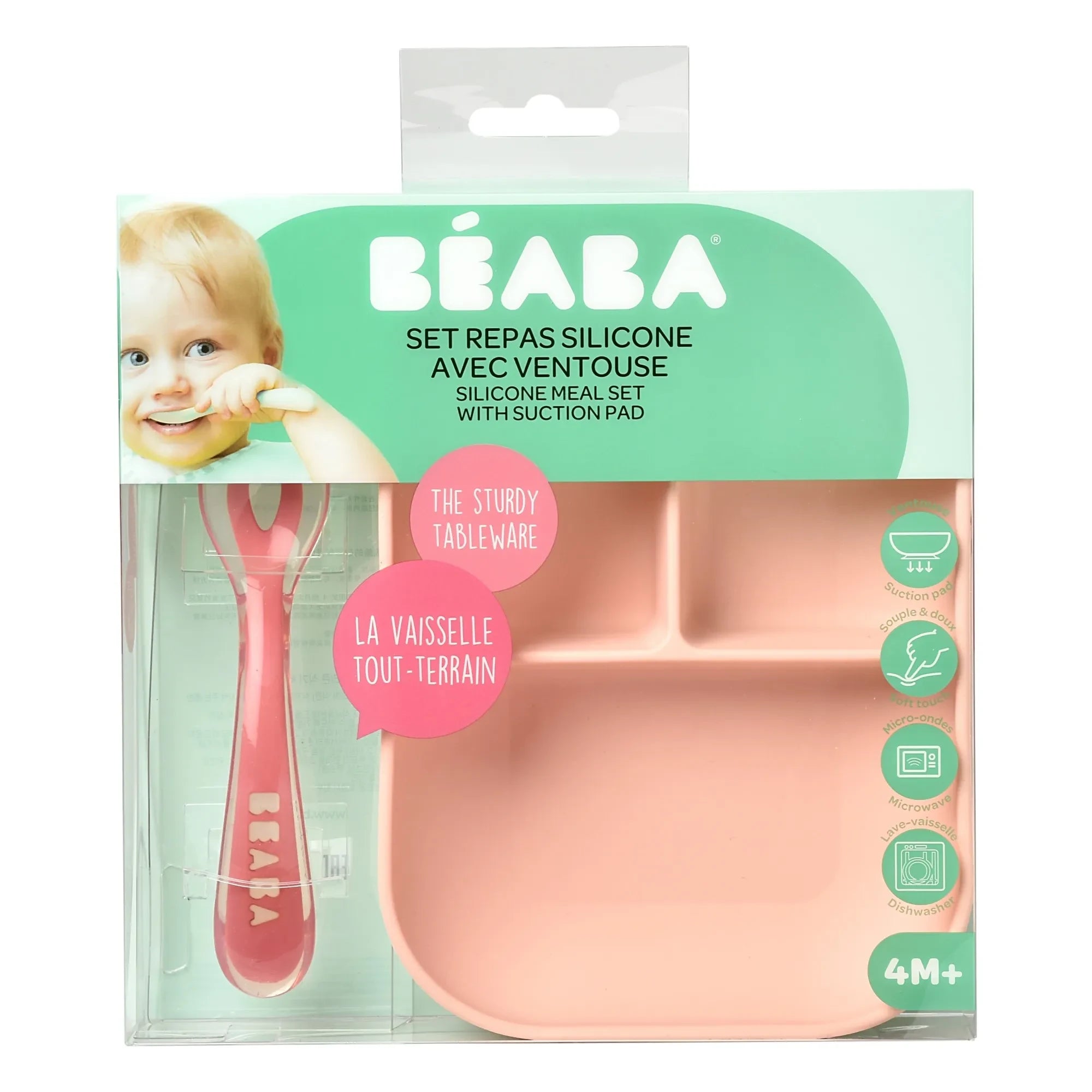 Béaba - Silikon-Ess-Set | Rosa