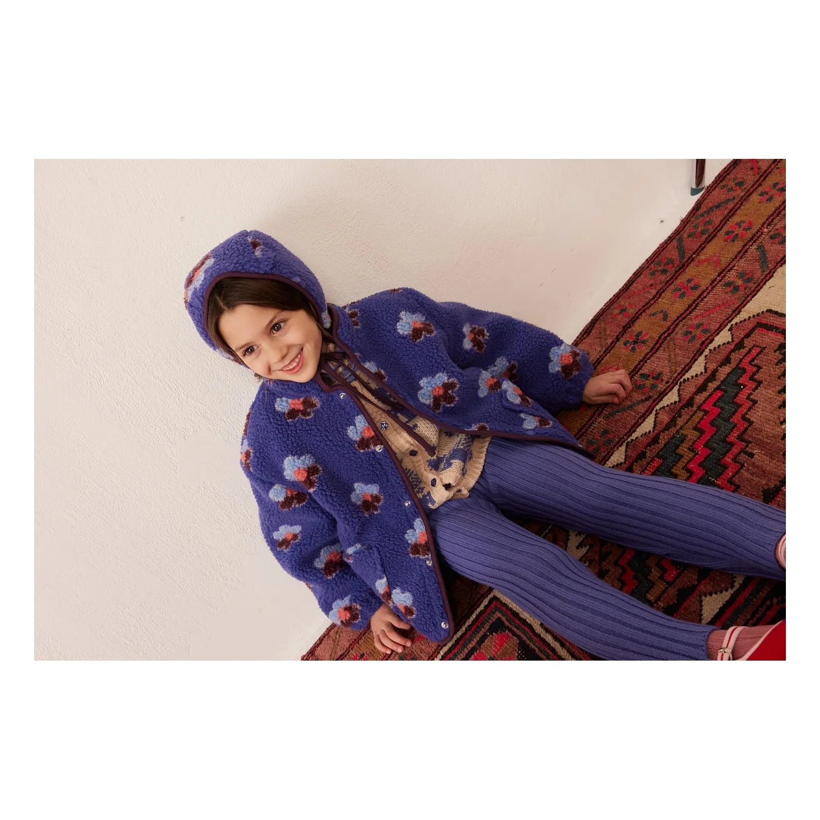 Hello Simone - Blumen-Sherpa-Bärenjacke | Mavi