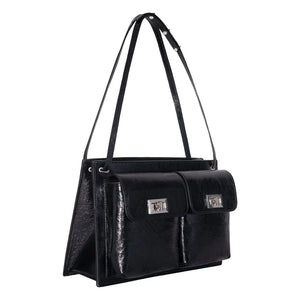 BY FAR – Billy Strukturiert Ledertasche | Schwarz