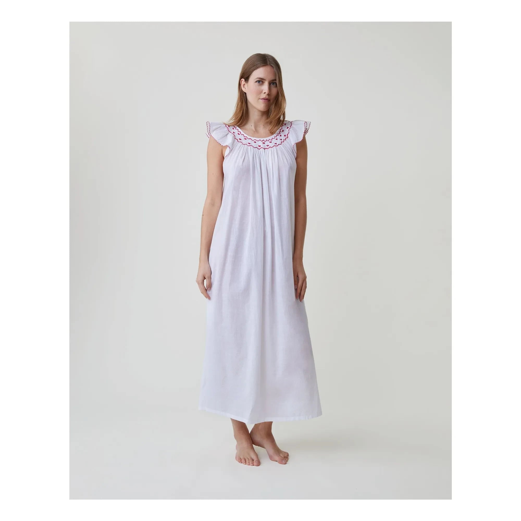 Scarlette Ateliers - Dona Besticktes Nachthemd | Rot