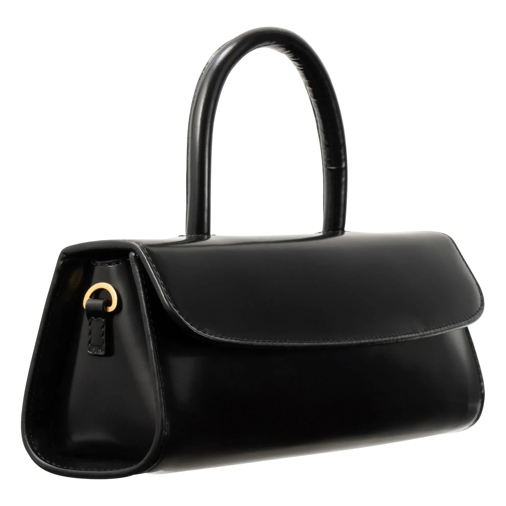 BY FAR - Mini Longa Tasche aus semi-glänzendem Leder | Schwarz