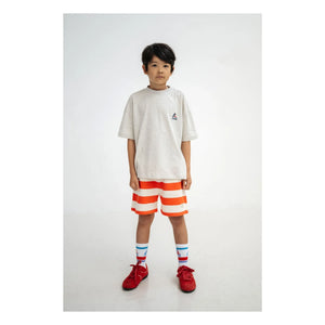 Repose AMS - Gestreifte Jogger-Shorts aus Bio-Baumwolle | Rot