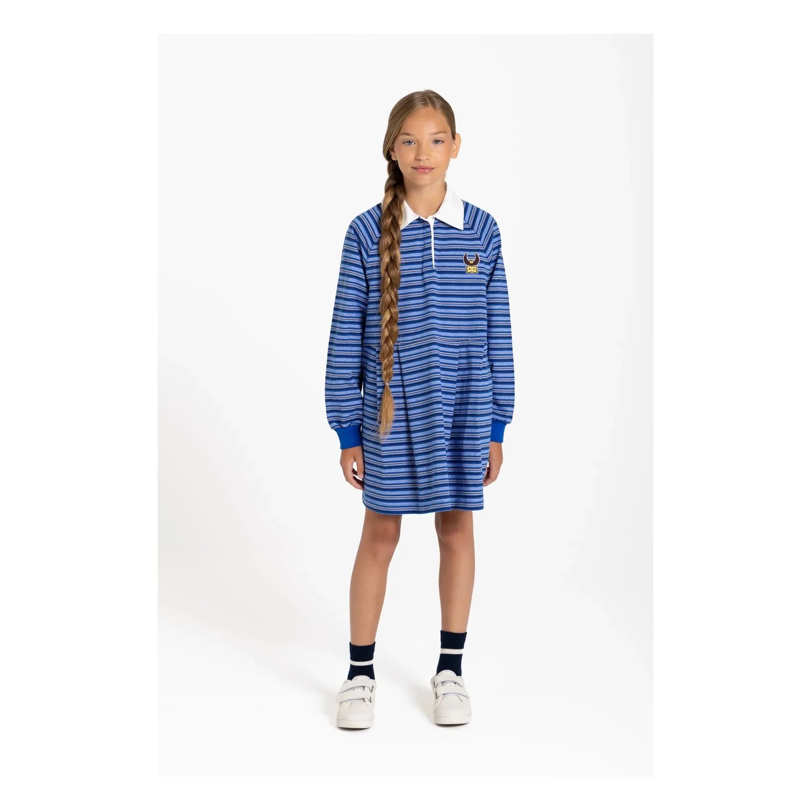 Finger in der Nase – Gestreiftes Polo Esee Kleid | Braun