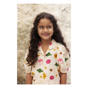 Mini Rodini - Bio-Baumwoll-Musselin-Stoffbluse | Ecru