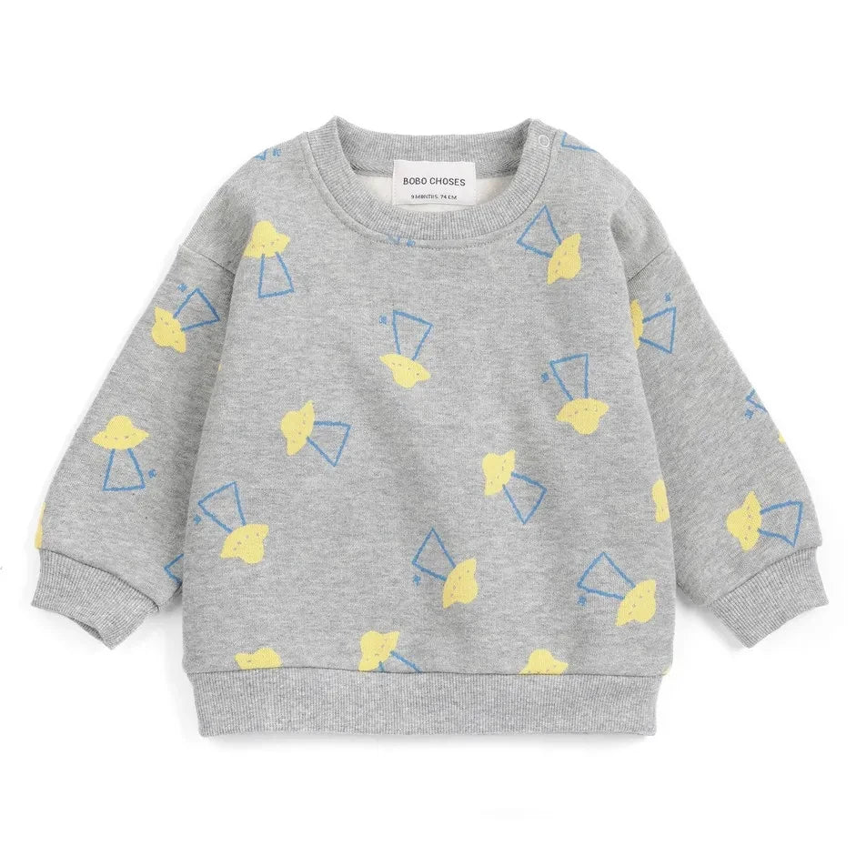 Bobo Choses – Sweatshirt mit Rundhalsausschnitt aus Bio-Baumwolle | Heather Grey