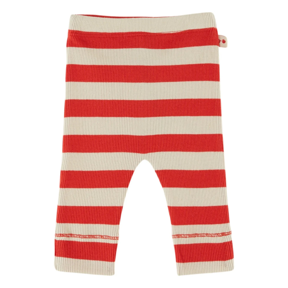 Emile et Ida - Gestreifte Rippen-Leggings aus Bio-Baumwolle | Rot