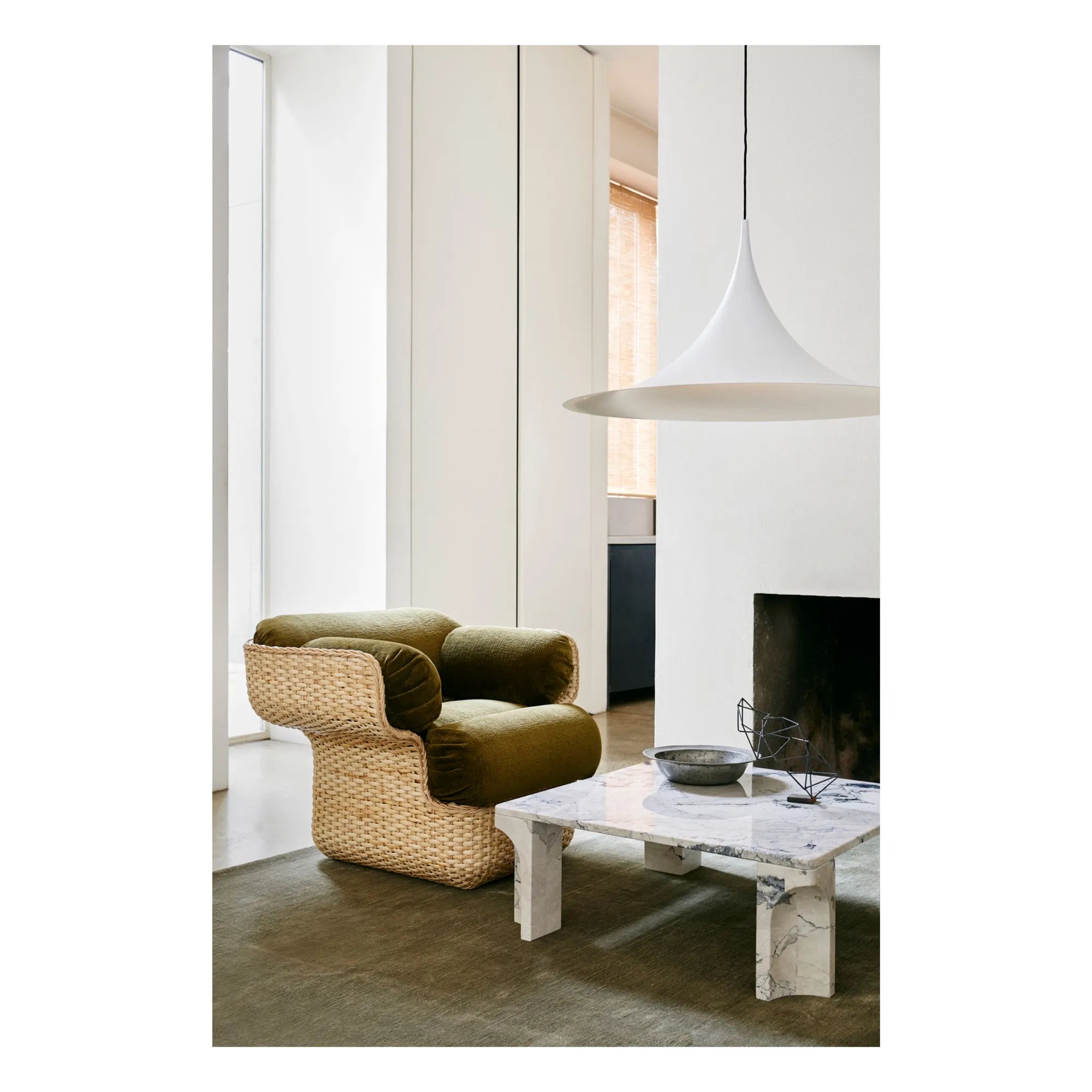 Gubi - Basket Lounge Sessel, Joe Colombo | Khaki