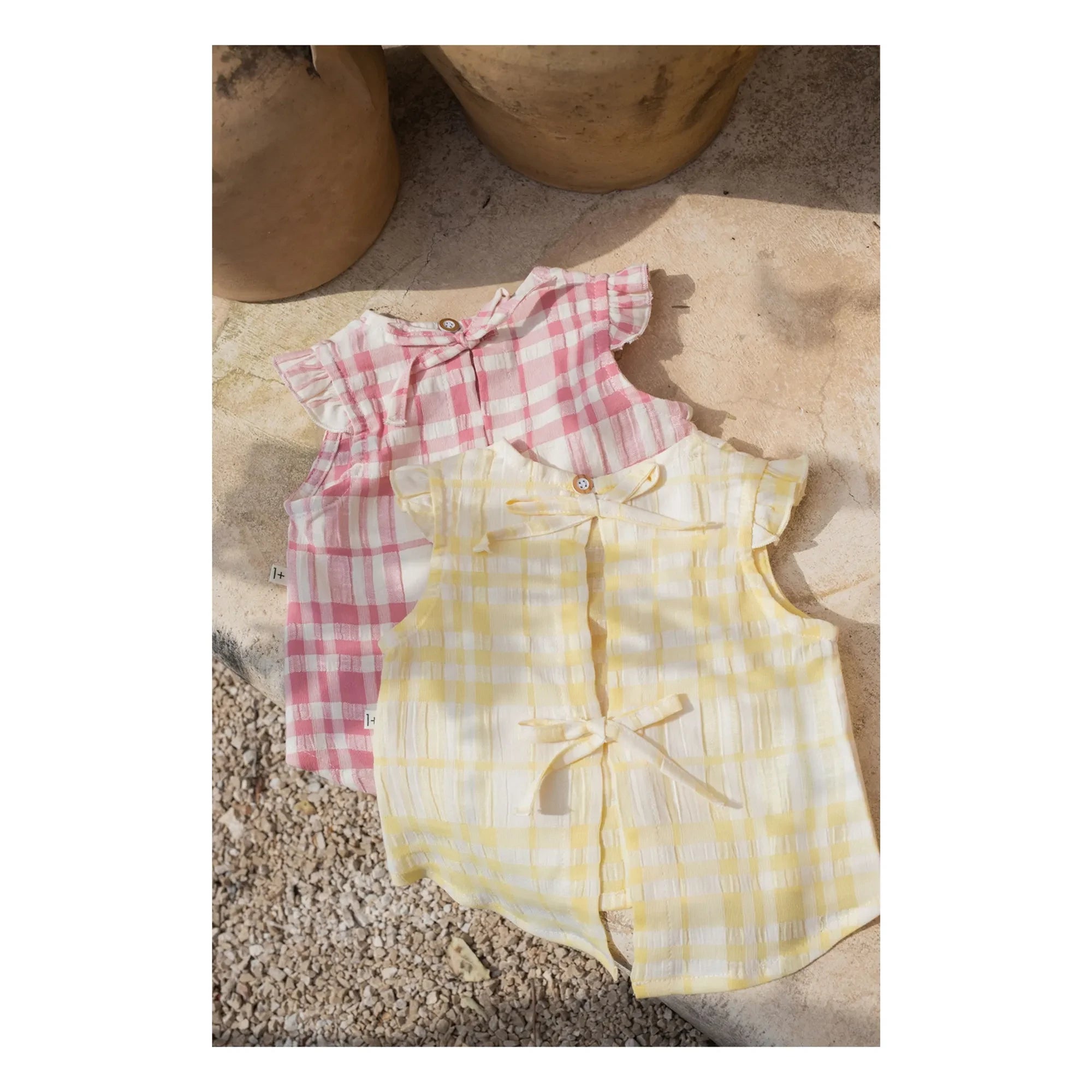 1+ in the family - Ferrosa Leinen-Karo-Bluse | Gelb