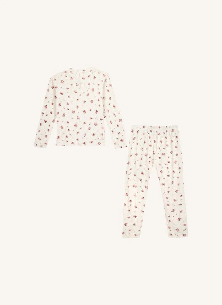 Bonton - Polochon-Pyjama mit Blumen | Ecru