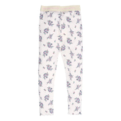 the new society - Gerippte Leggings mit Blumenmuster | Beige