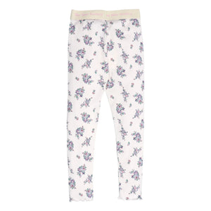 the new society - Gerippte Leggings mit Blumenmuster | Beige