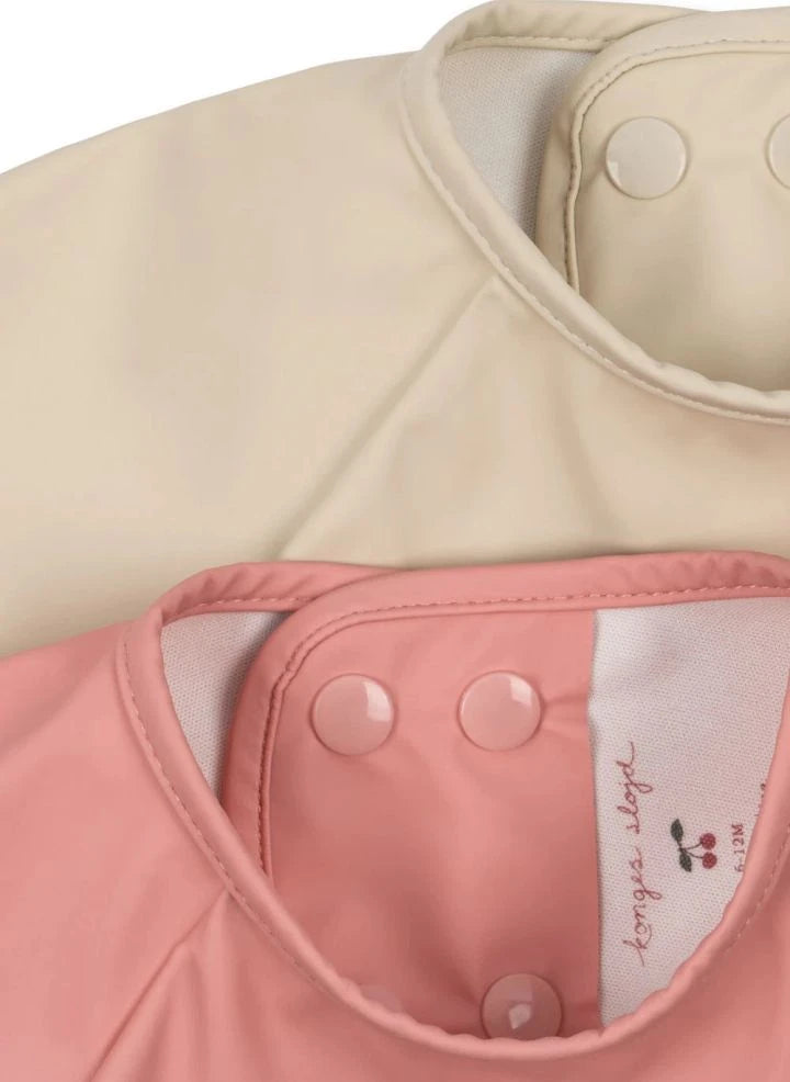 Konges Sløjd - Ciao Miao Lätzchen mit Ärmeln - 2er-Set | Rosa