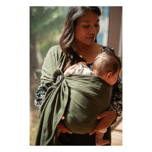 Mama Hangs - Bio-Baumwolle Baby Mulltuch | Olivgrün