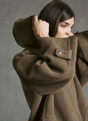 Hod - Carmen Mantel | Taupe-Braun