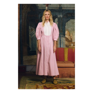 Maria de la Orden - Dimitra Gestreiftes Baumwollkleid | Rosa