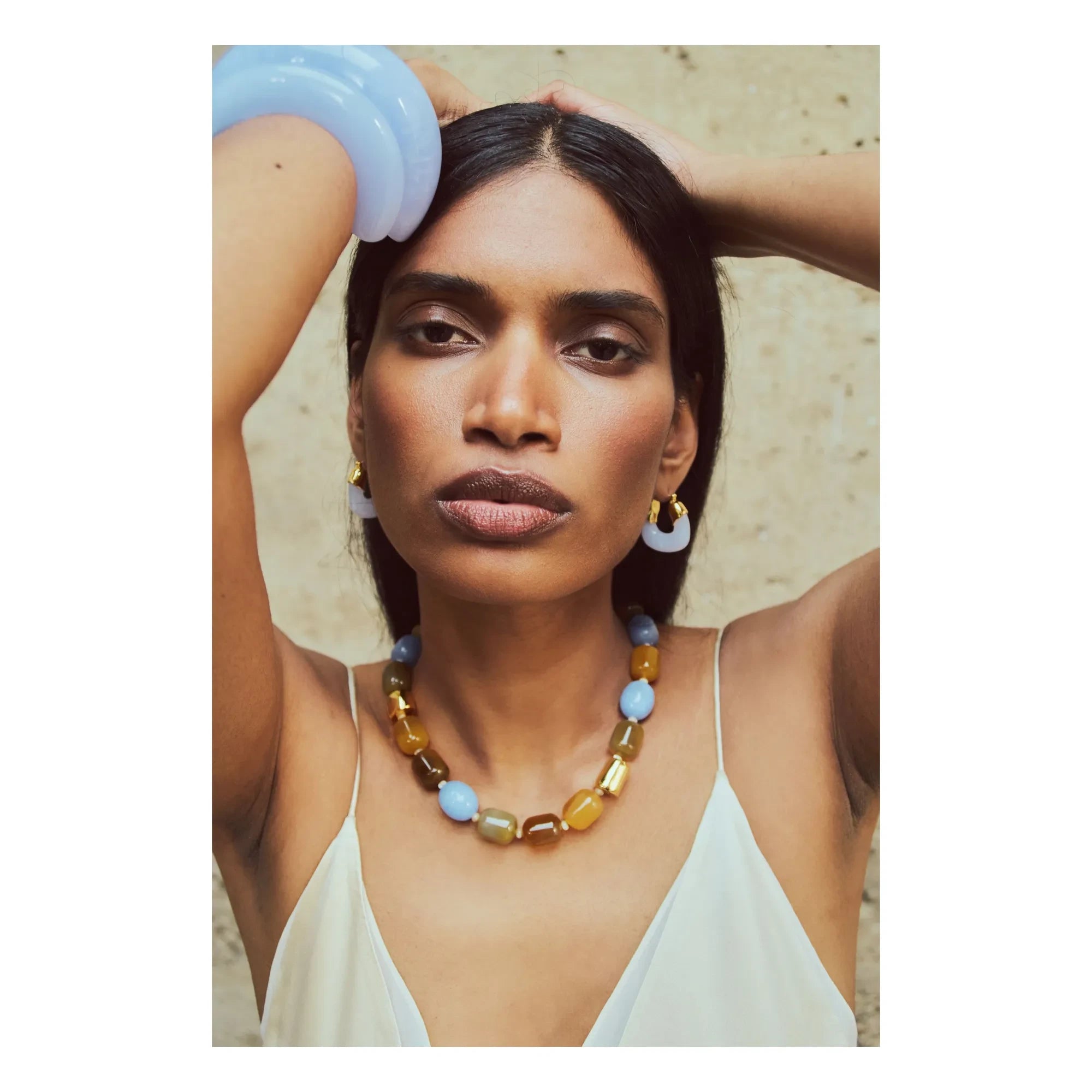 Lizzie Fortunato - Mini Ohrringe Organic | Hellblau