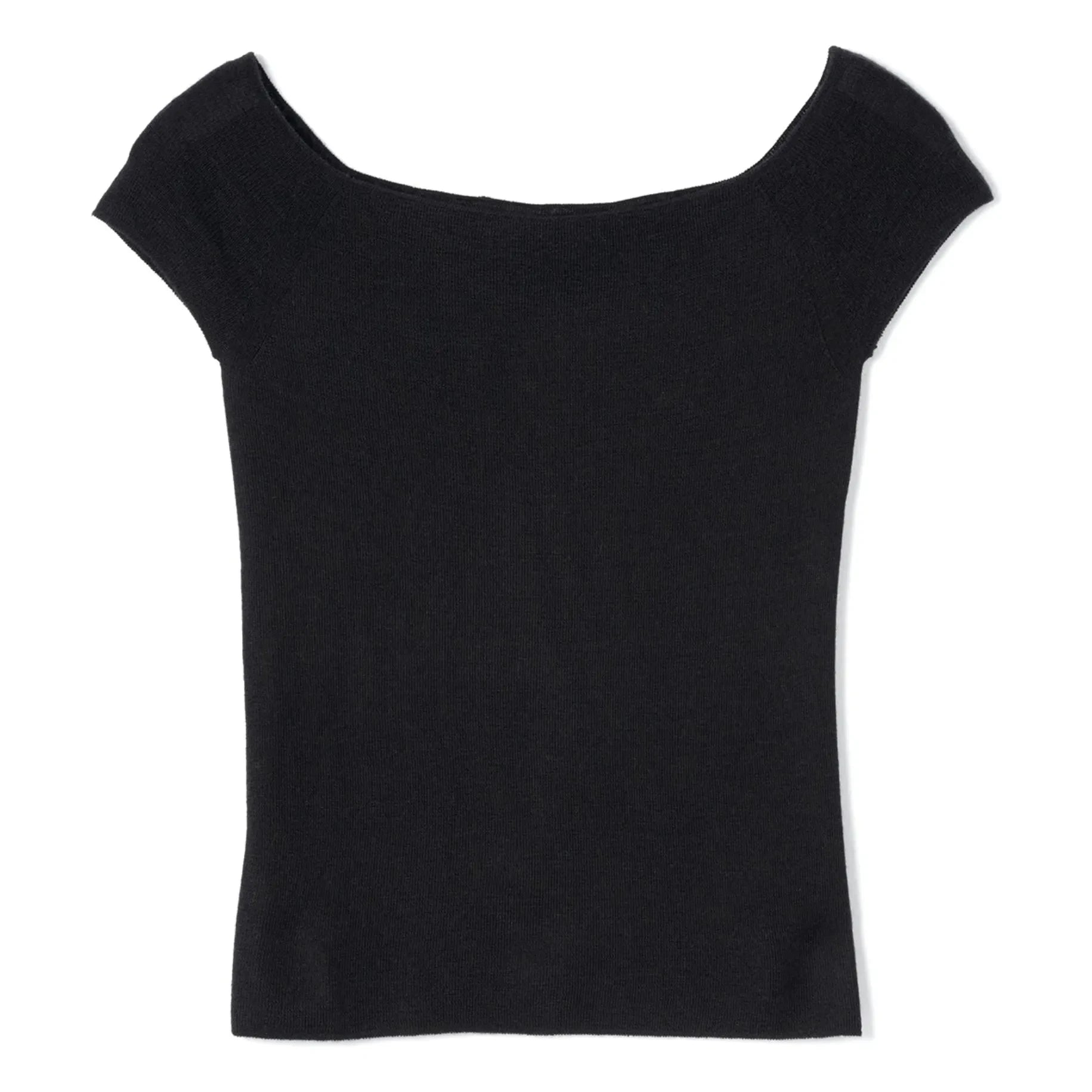 Bompard – Kaschmir- und Seiden-Bardot-Pullover | Schwarz