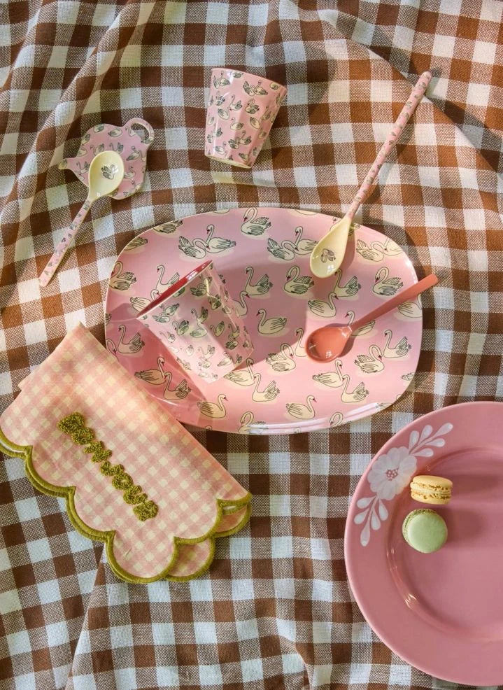 Rice - Melamin Becher: Schwan | Rosa