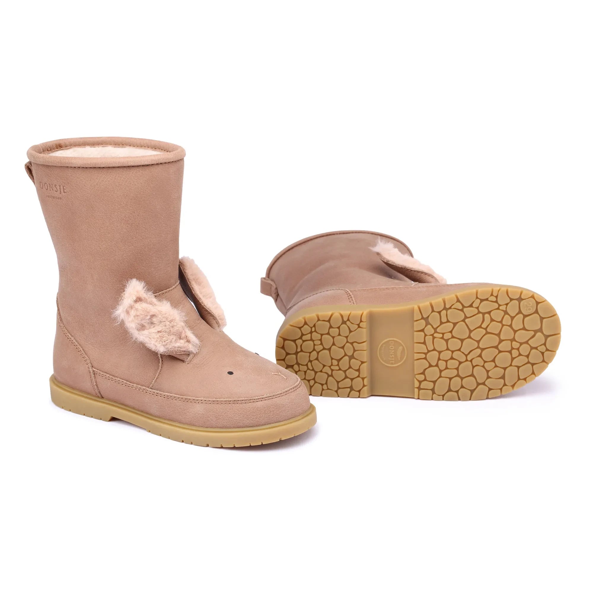 Donsje - Wadudu Exklusiver Hase Plüsch-Stiefel | Pink