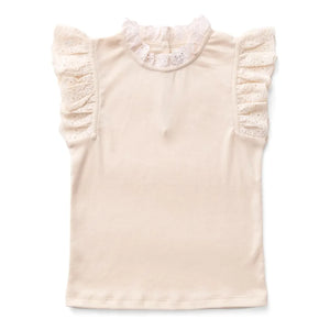 Soor Ploom - Pointelle Eyelet T-Shirt aus Bio-Baumwolle | Beige Rosa