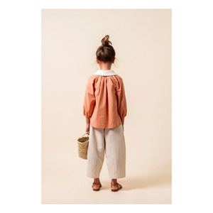birinit - Bluse mit Claudine-Kragen Dessert Bio-Baumwolle | Russet