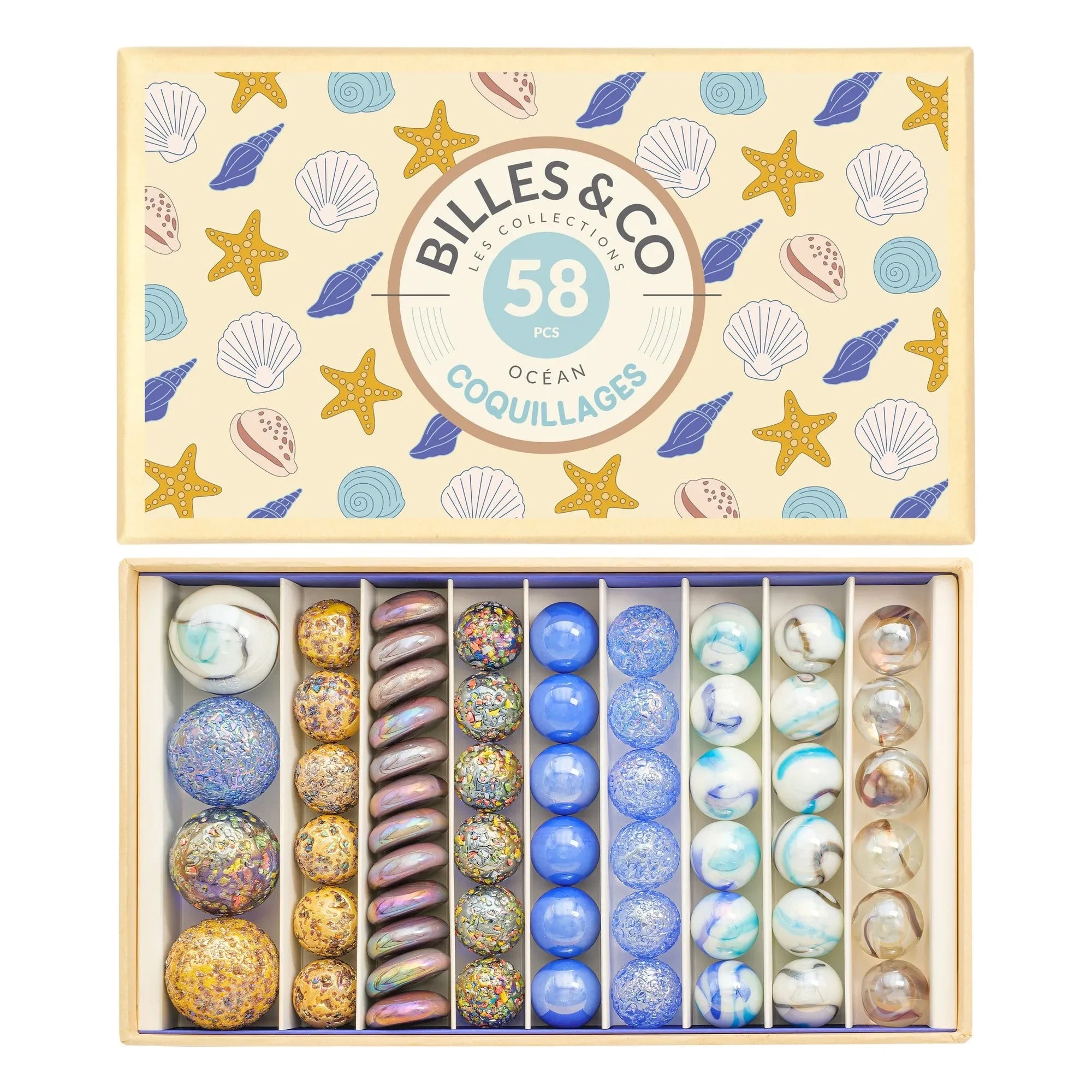 Billes & Co - 58 Muschelkugeln Set