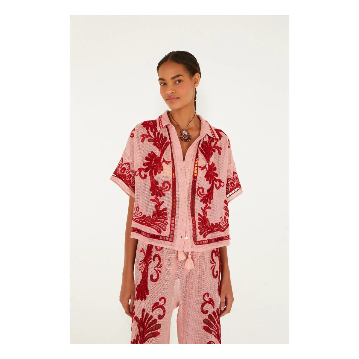 Farm Rio - Arabesk Bluse | Pink