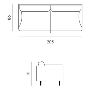 Panac Edition - Isly 3-Sitzer Sofa - Melierter Stoff - 205 cm